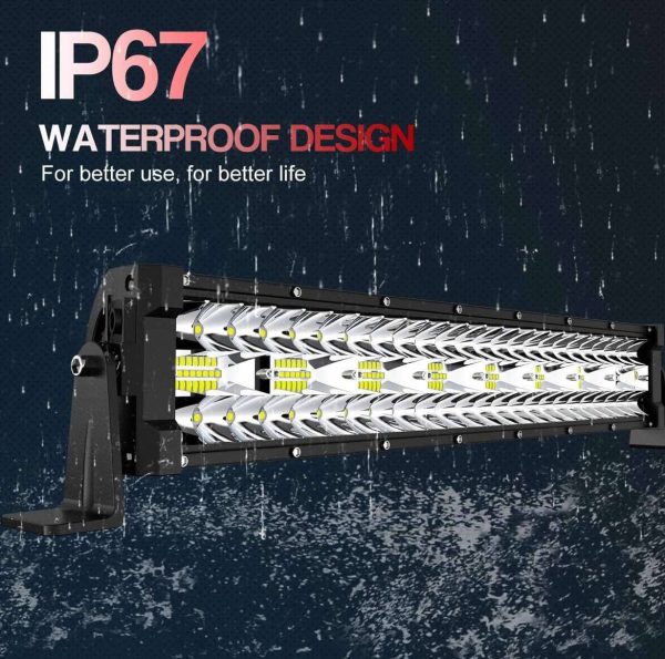 Egyenes 3D LED fényhíd kombinált szúró terítő 56cm 12-24V